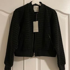 Black Tweed zipped bomber, size M-L, New,  Bagatelle brand labels